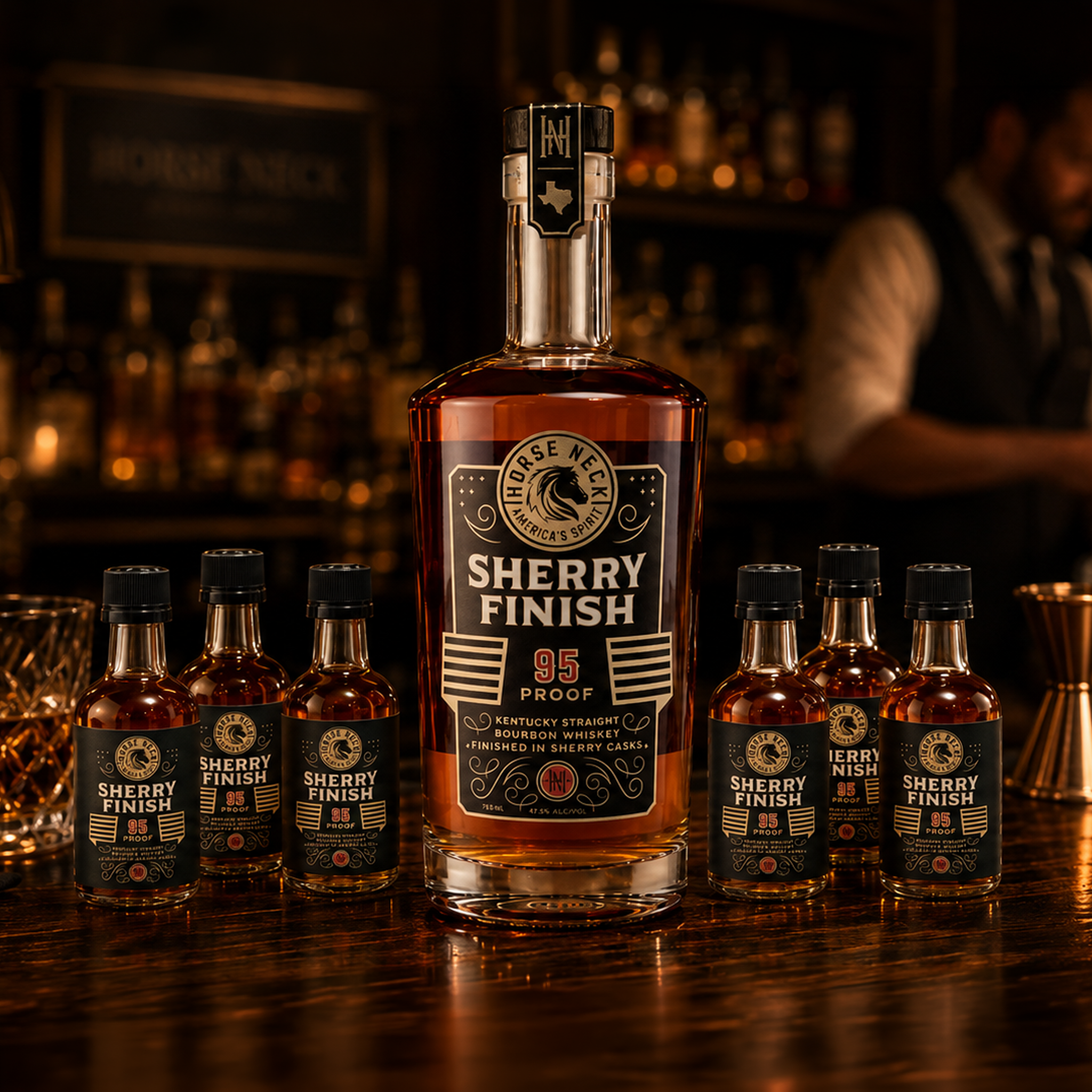 Horse Neck Sherry Cask Finish, Bottle + Six Minis